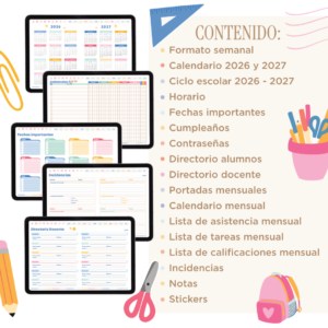 AGENDA DIGITAL MAESTROS 2026 - 2027 COLORFUL: imagen 2