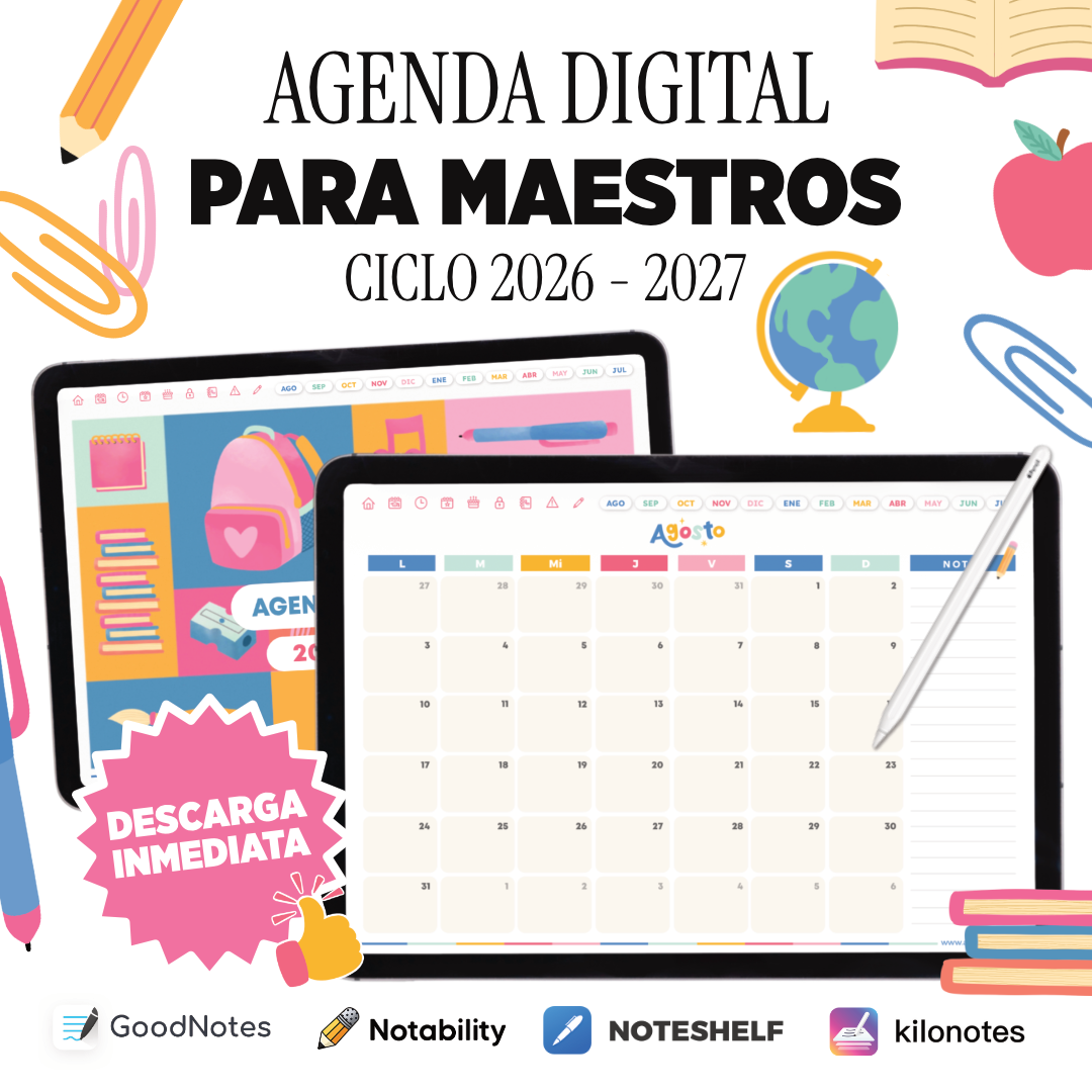 AGENDA DIGITAL MAESTROS 2026 - 2027 COLORFUL: imagen 1